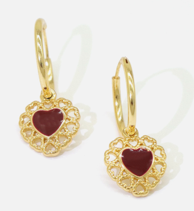 Valentine's Day Enamel Indian Gold Series Temperament Earrings